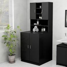 Zubehör für Weißwaren vidaXL Washing Machine Cabinet Black Home Bathroom Laundry Room Rack Cupboard