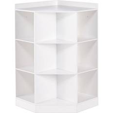 Kid's Room 6 Cubby with 3 Shelf Corner Cabinet White