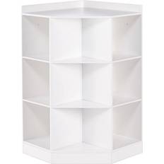 6 Cubby with 3 Shelf Corner Cabinet White