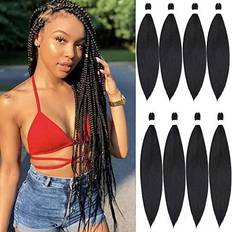 Befunny Pre Stretched Braiding Hair 30 inch 1B 8-pack