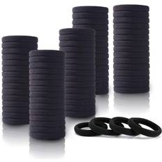 100PCS Black Hair Ties for Women Seamless Thick Black Hair Band Elastic