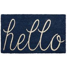 Entrance Mats Zingz & Thingz DII Hello Coir Fiber Outdoor/Indoor Blue