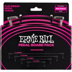 Straps Ernie Ball Flat Ribbon Patch Cable Pedalboard Multi-Pack, Black (P06224)