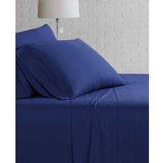 Brooklyn Loom Twin Classic Cotton Solid Bed Sheet Blue (243.84x)