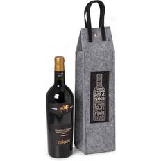 Bey-Berk Wines of The World Felt Wine Tote with Accents Multi ONE SIZE
