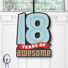 Big Dot of Happiness Boy 18th Birthday Hanging Porch Eighteenth Birthday Party Outdoor Decorations Front Door Decor 1 Piece Sign