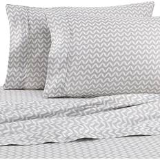 Bed Linen Home Collection Comfort Premium Ultra Soft Puffed Chevron Pattern Bed Sheet Gray