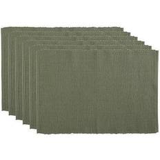 Green Place Mats Design Imports Solid Ribbed 6-pack Place Mat Green