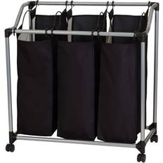 Bathroom Accessories Household Essentials 3-Bag Laundry Clothes Silver