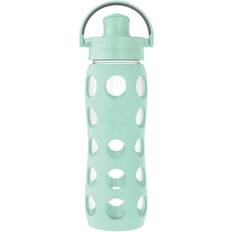 Lifefactory 22oz Glass Water Bottle with Silicone Sleeve & Active Flip Cap - Denim