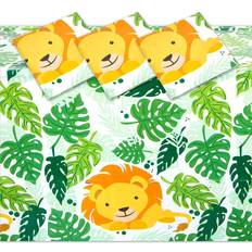 Plastic Lion Tablecloth for Safari Birthday Party Decorations (54 x 108 in 3 Pack)