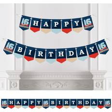  Big Dot of Happiness Ahoy - Nautical - Birthday Party Bunting  Banner - Anchor Party Decorations - Happy Birthday : Home & Kitchen