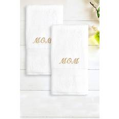 100% Cotton "Mom" 2-Pc. Hand Set Bath Towel Gold, White (76.2x)
