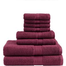 Madison Park 8pc Cotton Bath Towel Red (137.2x76.2)