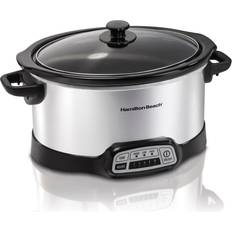 OVENTE 3.7 qt. Stainless Steel Electric Slow Cooker with Heat-Tempered  Glass Lid, Adjustable Temperature Control, (SLO35ABR) SLO35ABR - The Home  Depot