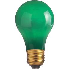 Satco 06091 S6091 25W A19 130V CER GRN Standard Solid Ceramic Colored Light Bulb