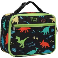 Lunch Box, Bagseri Kids Insulated Lunch Box for Boys, Portable Reusable Toddler Lunch Cooler Bag Thermal Organizer, Water-resistant Lining (Black, Dinosaur)