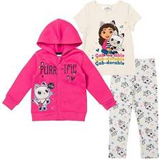  Barbie Little Girls Zip Up Fleece Hoodie Graphic T