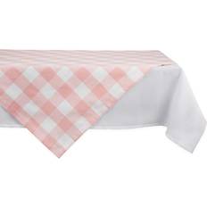 DII Zingz & Thingz Tabletopper Buffalo Checkered Tablecloth White, Pink