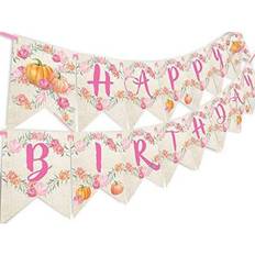 Little Pumpkin Happy Birthday Banner Pumpkin Party Supplies Pumpkin Party Decorations Pumpkin Birthday Party Supplies