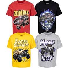 Monster Trucks Monster Jam Earth Shaker Zombie Grave Digger Toddler Boys 4 Pack Graphic T-Shirts 3T