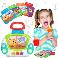 Baby Toys LUKAT Musical Toy for 2 3 4 Years Old Girls Boys, Kids Music Karaoke Machine with Microphone, Early Educational Toys Jukebox with Singing Recording & Voice Changing Function Gift for Toddlers