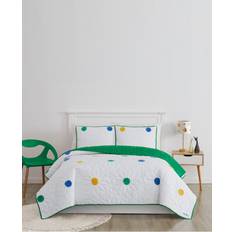 Water Based DIY Crayola Twin Textured Pom Pom Quilt Set White