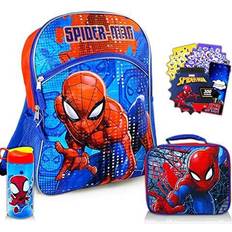  Marvel Spiderman Backpack With Lunch Box ~ 5 Pc Bundle