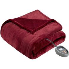 Beautyrest Microlight to Berber Solid Blankets Red