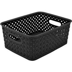 Black Baskets Kennedy International Simplify 10" Small Wicker Storage Bin Basket