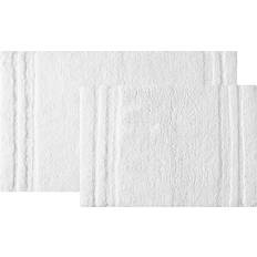 Vera Wang Eden Solid Reversible Cotton 2 Piece Bath Rug Set - White