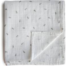 Mushie Babynester & Decken Mushie Muslin Swaddle Blanket Organic Cotton Leaves