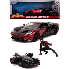 Lekekjøretøy Spiderman Miles Morales 2017 Ford GT legetøjsbil og figur i metal 17 cm