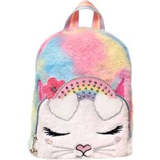 OMG Accessories Gwen Tie Dye Faux Fur Rainbow Mini Backpack, Size One size, Bubble Gum