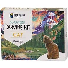 Arts and crafts for kids Soapstone Carving Kit Cat Arts & Crafts for Ages 8 to 12 Fat Brain Toys