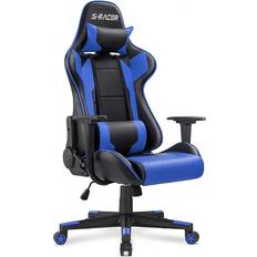 Bigzzia High-Back Gaming Chair PC Office Chair Computer Racing Chair PU  Desk Task Chair Ergonomic Executive Swivel Rolling Chair with Lumbar  Support for Back Pain Women, Men (Blue) 
