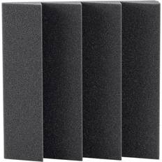 Spikes & Absorbers Monoprice Stage Right Studio Large Wedges Acoustic Treatment Foam 2in Absorption Panels 12in x 12in Fire-Retardant 12-pack Black