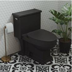 Swiss Madison Voltaire 1-Piece 1.28 GPF Single Flush Elongated Toilet in Matte Black Seat Included