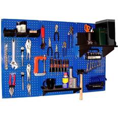 Pegboard tool organizer 4ft Metal Pegboard Standard Tool Storage Kit Blue Toolboard & Black Accessories