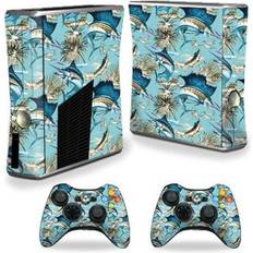 Xbox 360 Gaming Bags & Cases MightySkins compatible with x-box 360 xbox 360 s console - island fish protective, durable, and unique vinyl decal wrap