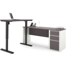 Gaming Desks Connexion Collection 93885-59 71" L-shaped Desk with Electric Height Adjustable Three Drawers Wire Management