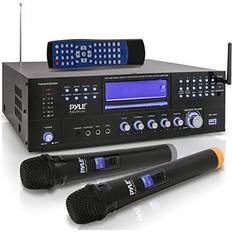 Amplifiers & Receivers Pyle Pro PWMA5000BA Home Theater Amplifier with Two 2-Channel UHF Wireless Mics PWMA5000BA