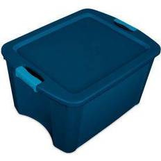 Sterilite Lidded Stackable 18 Gallon Storage Tote Container, Blue