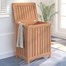 Wood Laundry Baskets & Hampers vidaXL Solid Teak Wash Bin Laundry Sorter