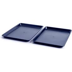 Blue Diamond 11 in. Aluminum Ceramic Nonstick Griddle in Blue