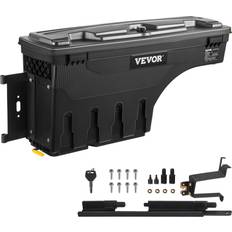 Truck bed tool box VEVOR Truck Bed Storage Box, Lockable Lid, Waterproof ABS Wheel Well Tool Box 6.6 Gal/20 L, Compatible with Chevrolet Silverado 1500 GMC Sierra 1500 2019-2021, Driver Side, Black