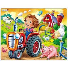 Larsen Jigsaw Puzzles Larsen Springbok Farm Kid with Tractor Children's Jigsaw Puzzle 15pc