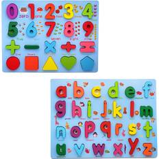 Knob Puzzles Wooden Alphabet Puzzle Board