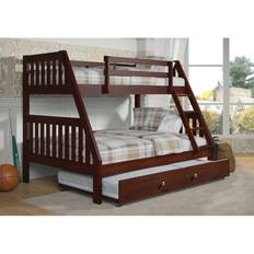 Built-in Storages - Twin Beds Donco kids Mission Twin over Full Bunk Bed