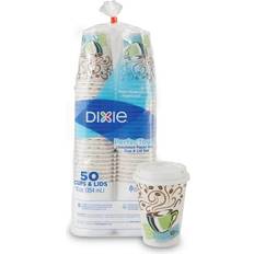 Dixie Paper Hot Cups & Lids Combo Bag, 12oz, 50/Pack